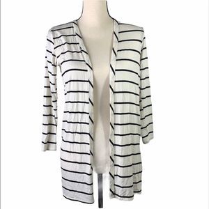 POMELO WOMEN SIZE L OPEN FRONT STRIPED CARDIGAN